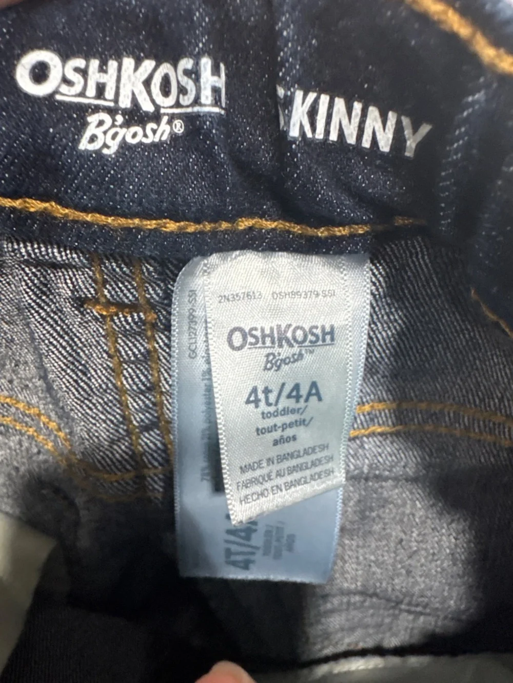Oshkosh Bgosh Skinny Jeans Dark blue denim pants toddler boys size 4T / 4A